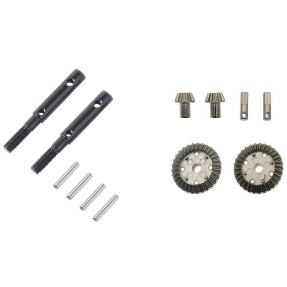 2Pcs Metal Front CVD Drive Shaft with 2Pcs RC Car Differential Assembly for 1603 1604 SG1603 SG1604 1/16 RC Car