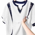 thumbnail image 3 of Generic Men's Casual V Neck Shirts Short Sleeve Splicing Tees Loose Fit Henley T-Shirt Texture Comfortable Pullover Tops, 3 of 7