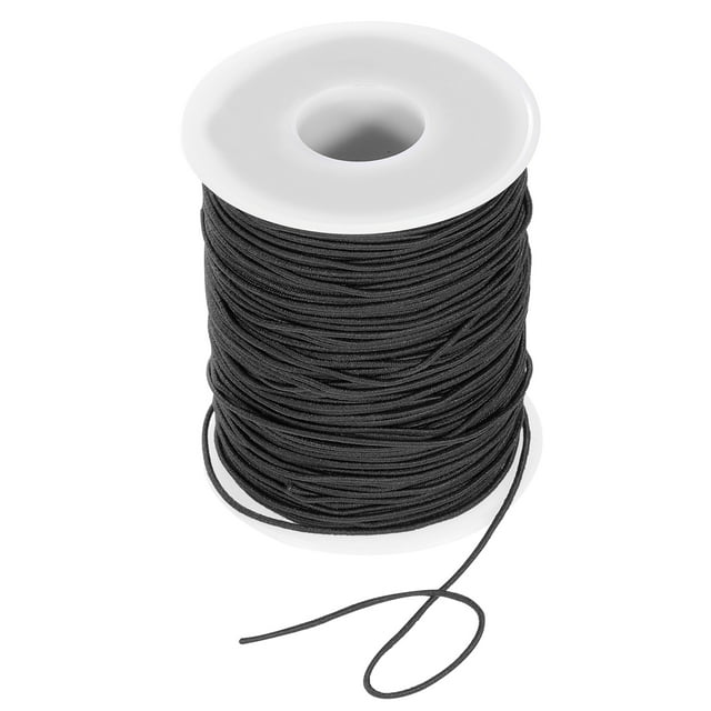 Unique Bargains 1mm 109 Yards Elastic String Cord Elastic Thread Beading String Cord, Black