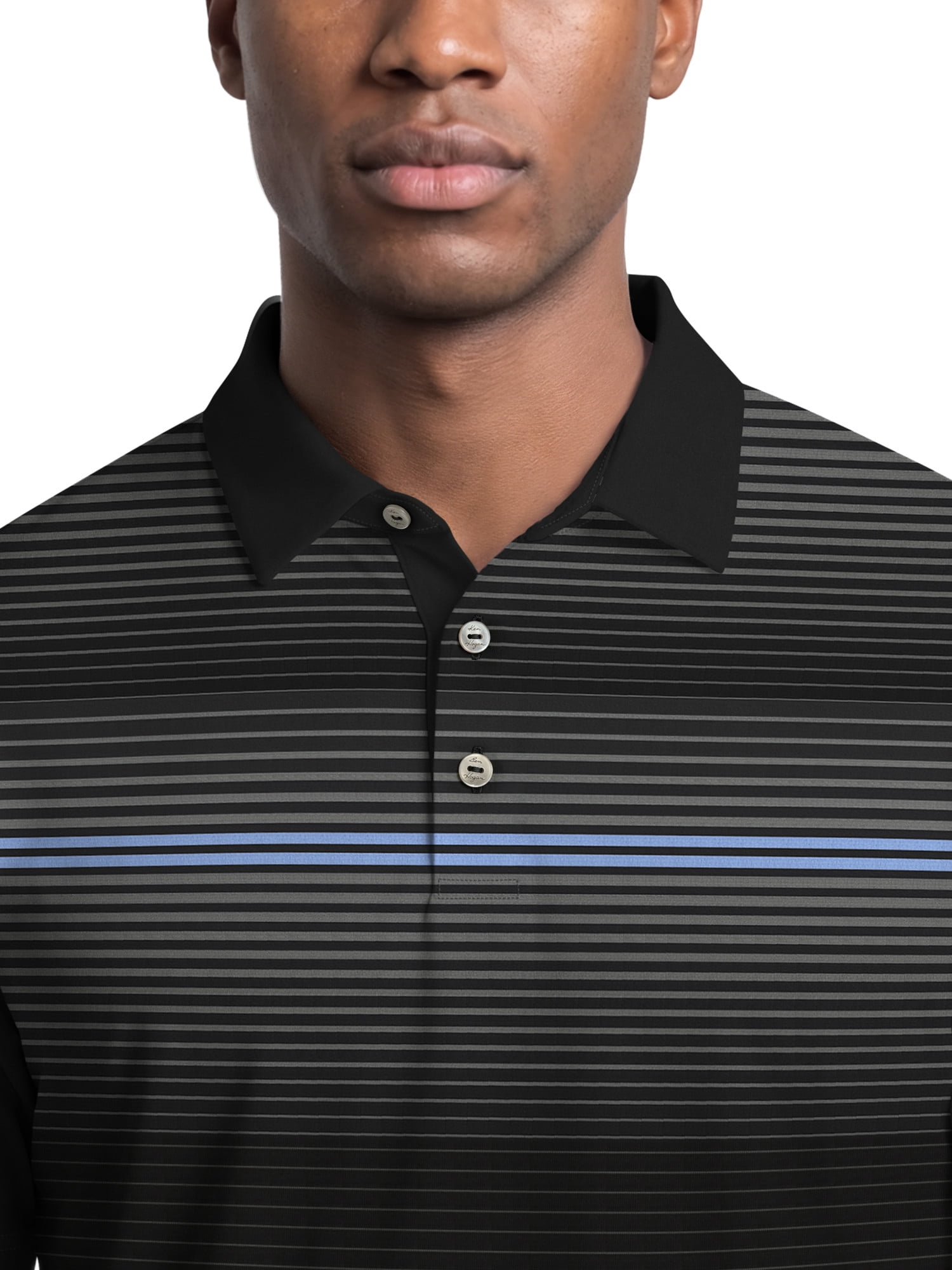 Ben Hogan Performance Men's & Big Men's Fading Stripe Front Panel Short Sleeve Golf Polo Shirt, Sizes S-4XLT