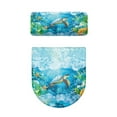 thumbnail image 5 of FORUDESIGNS Sea Turtle Starfish Print 2 Pcs Toilet Lid Cover and Toilet Tank Lid Cover, Bathroom Portable Toilet Lid Protector Set, with Elastic Bottom, Gifts for Family Friends, 5 of 8