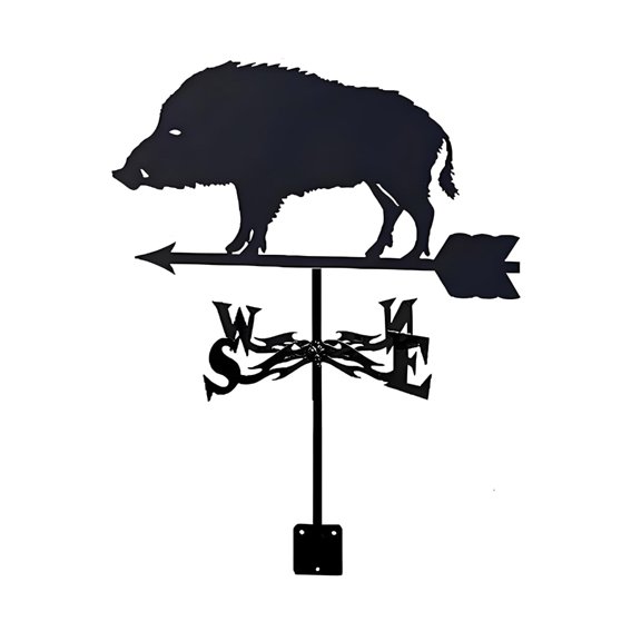 Large Pig Weather Vane Outdoor Directional Indicators Friendly Painted Stainless Steel Wind Vane For All Climates