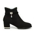 thumbnail image 2 of Bnwani Women Boots Ankle Fall Winter Fashion Pointed Toe Zipper Chunky High 0 Boot Black Size 4.5, 2 of 8