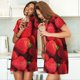 thumbnail image 4 of Fotbe Strawberry Red Bata de Dormir para Mujer con Estampado, Camisón de Algodón de Manga Corta, Ropa de Dormir Casual, 4 of 6