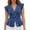 Blue, variant on Women Slim V Neck Cap Sleeve Peplum Button Front Sleeveless Denim Vest Casual Summer Layering Outer Coat 1PC S-XL
