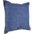thumbnail image 4 of Ox Bay Wilma 24" x 24" Twilight Blue Stitch Bordered Cotton Adult Decorative Throw Pillow Cover, 4 of 6