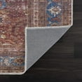 thumbnail image 5 of Hauteloom Georgia Bian Machine Washable Kitchen Runner Rug - Oriental Floral Style - Entryway Distressed Long Carpet - Brick Red, Burgundy, Dark Red, Terra Cotta - 2'7" x 10', 5 of 10