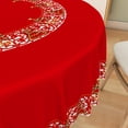thumbnail image 3 of Duangreer Retro Red Christmas 70''Round Tablecloth, Hand Drawn Xmas Tree Print Waterproof Tablecloths for Party, Dining, Indoor and Outdoor, 3 of 6