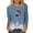 Blue, variant on Christmas T-shirts for Women Sequin Wine Glass Print 3/4 Length Sleeve Tops Cute Snowflake Graphic Tees Loose Fit Crewneck Pullover Blouse Red M