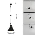 thumbnail image 3 of FSLiving J-Type Track Pendant Lights with Adjustable Arm, Vinatge Design Black Metal Shade DIY Lighting for Farmhouse Sloping Ceiling Decor (Ceiling Track & Bulb are Sold Separately) - Set of 3, 3 of 8