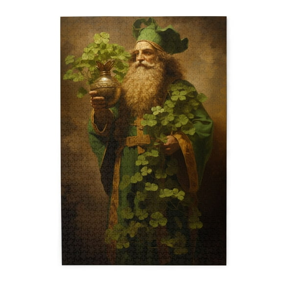 1000 PCS St. Patrick'S Day Lucky Puzzles For Adults 1000 Pieces,Create A Festive Atmosphere,Family Fun Holiday Jigsaw,Retro Style Wooden Jigsaw Puzzles,Challenging Brain Exercise