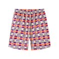 thumbnail image 5 of FAWUUDO Sports Shorts for Men Adjustable Waist Drawstring Loose Fashionable Print Shorts Beach Running Straight Shorts S E-Multicolor, 5 of 7