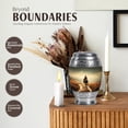 thumbnail image 3 of JAGASY Cowboy Handmade Urn for Sister, Grey Urns for Human Ashes Keepsake, Raining Clouds & Mountain Grass Decorative Urns for Brother, Horse Cremation Urn for Siblings, (3 Inch), 3 of 7