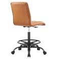 thumbnail image 6 of Modway Prim Metal and Vegan Leather Armless Drafting Chair in Black/Tan, 6 of 9