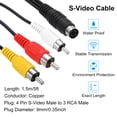 thumbnail image 4 of Cable S Video Uxcell de 5ft, Adaptador Convertidor de 4 Pin S-Video Macho a 3 RCA Macho para Receptor de TV Monitor, 4 of 5