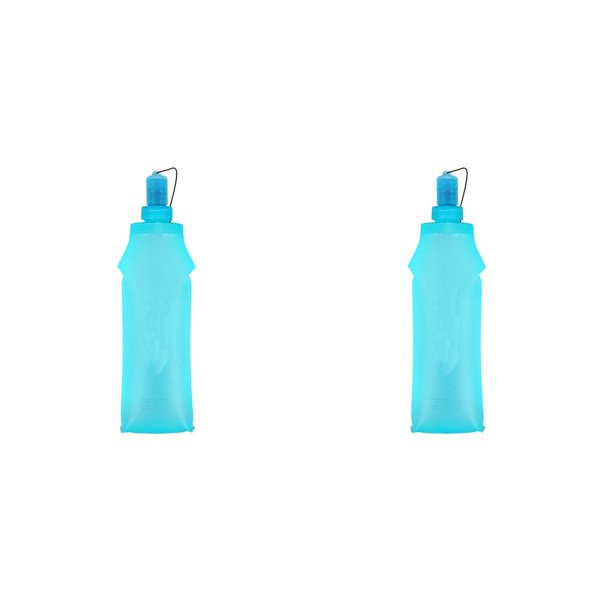 Advancent Botella de agua Plegable Boca ancha Bolsa reutilizable Actividad exterior Caminar Ciclismo Escalada Botellas Azul 500ml Azul 500ml 2piezas Advancent CBP283519