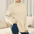 thumbnail image 5 of RYDCOT Winter Sweaters for Women Loose Fit Women Solid Color Turtleneck Open Long Sleeve Turtleneck Ribbed Sweater Woman, 5 of 5