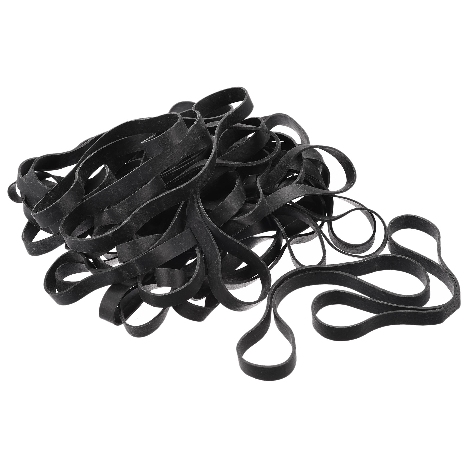 Unique Bargains Rubber Band Loop Stretchable Rubber Elastic Band Black 4.7inch Dia for Home Office Pack of 31