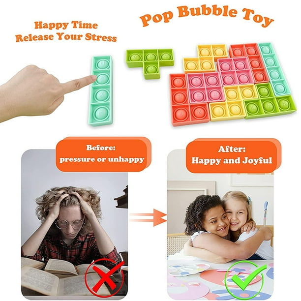 Puzzle Pop Push It Bubble Fidget Jouet sensoriel, 27pcs Puzzles en silicone,  Fidget Puzzle Toys, Jouets Sensoriels Fidget Pour soulager l'anxiété et le  stress pour Ki