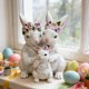 thumbnail image 1 of Easter Bunny Figurine Decor Resin Rabbits Statue For Home Tabletop Spring Easter Decorations For Living Room Bedroom, 1 of 6