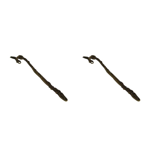 Moyic Paquete de 12 marcapáginas, hallazgos de joyería Vintage, gancho para hacer bricolaje, marca de libro, accesorios para manualidades, Bronce 2Conjunto
