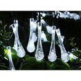 thumbnail image 2 of Luz solar blanca positiva, 6,5 m, 30 luces, 8 funciones, luz de gota de agua, impermeable, LED, cadena de luz solar, bola de burbujas, jardín al aire libre, para interiores y exteriores, decoración n, 2 of 5