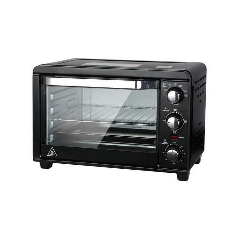 OSQI Simple Deluxe Toaster Oven with 20Litres Capacity Compact Size Countertop  Toaster Easy to Control with Timer Bake Broil Toast Setting 1200W Stainless  Steel 16x11in Black Extra Large