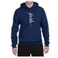thumbnail image 2 of Vertical Cross Christian Faith Inspirational/Christian Unisex Graphic Hoodie Sweatshirt, Navy, Large, 2 of 3