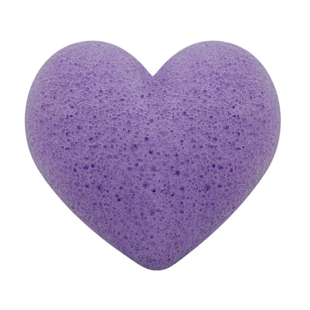 Fiudx Esponja Konjac, Limpiadora de Fibra Natural En Forma de Corazón, Esponja Konjac de Exfoliación Suave, Esponja de Carbón En Grasa, Cuidado de Piel Sensible, Limpieza Facial y Desmaquillaje, Ecol