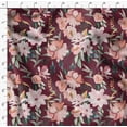 thumbnail image 4 of Soimoi Purple polyester Crepe Fabric Leaves & Magnolia Floral Print Fabric by Yard 42 Inch Wide, 4 of 5