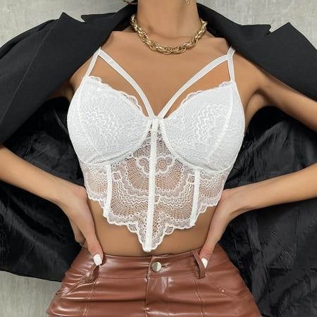 

Women Lace Bra Strapless Satin Tube Top Crop Bustier Top Sheer Casual Blouse Tops Mini Bustier Mint Swim Waist Trainer Bra