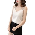 thumbnail image 1 of Ketyyh-chn99 Tuniques pour Femmes Chic Décontracté Gilet Col Rond Chemises Été Sans Manches Coupe Ample Tunique Haut Basique Blanc,G, 1 of 4