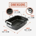 thumbnail image 2 of Chef Pomodoro Grande Rôtissoire en Acier au Carbone de Luxe avec U-Rack, 18.5 x 14.5 Pouces, Extra-Grand, Gris – la Solution Ultime pour des Rôtis Impeccables, 2 of 5