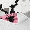 thumbnail image 5 of Homewish Ink Wash Cherry Blossoms Bed Spread Queen,Vintage Japanese Art Queen Coverlet Set,3-Piece, 5 of 7