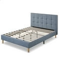 Zinus Lottie 43" Upholstered Platform Bed Frame, Blue Slate, Queen