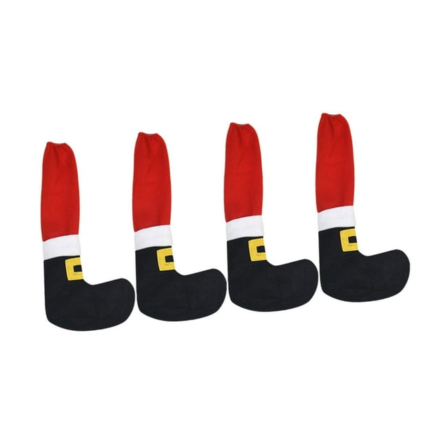 4 piezas de fundas para patas de mesa navideñas, fundas para patas de silla, fundas para patas de mesa, calcetines, protectores de suelo,