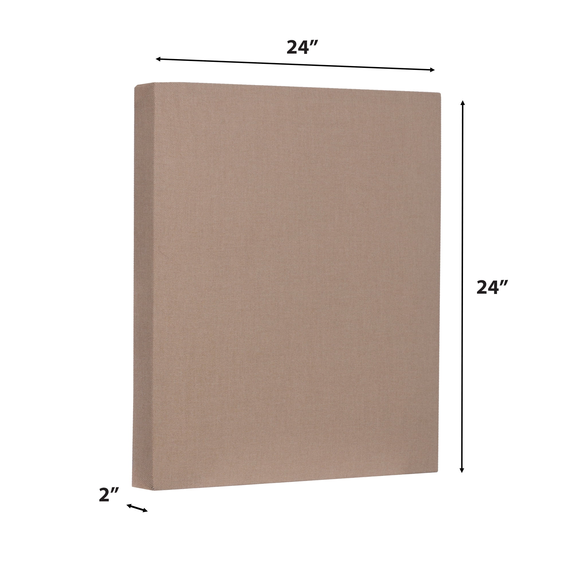 ATS Acoustics Tackable Acoustic Panel 24" x 24" x 2" Sound Absorbing Professional Studio Quality Tack Board Wall Panel (Tan)