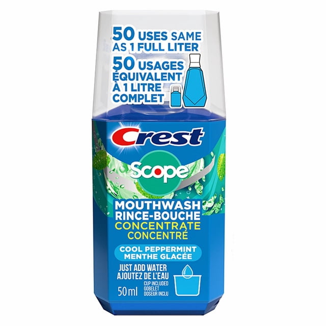 Crest + Scope Rince-bouche Concentré Menthe Poivrée Rafraîchissante – 50 mL