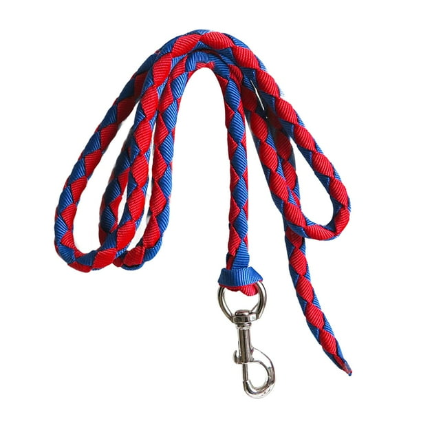 Cuerda de plomo para caballo con mosquetón, cuerda de cincha para caballo, cuerda de correa para caballo ecuestre 2m rojo y azul