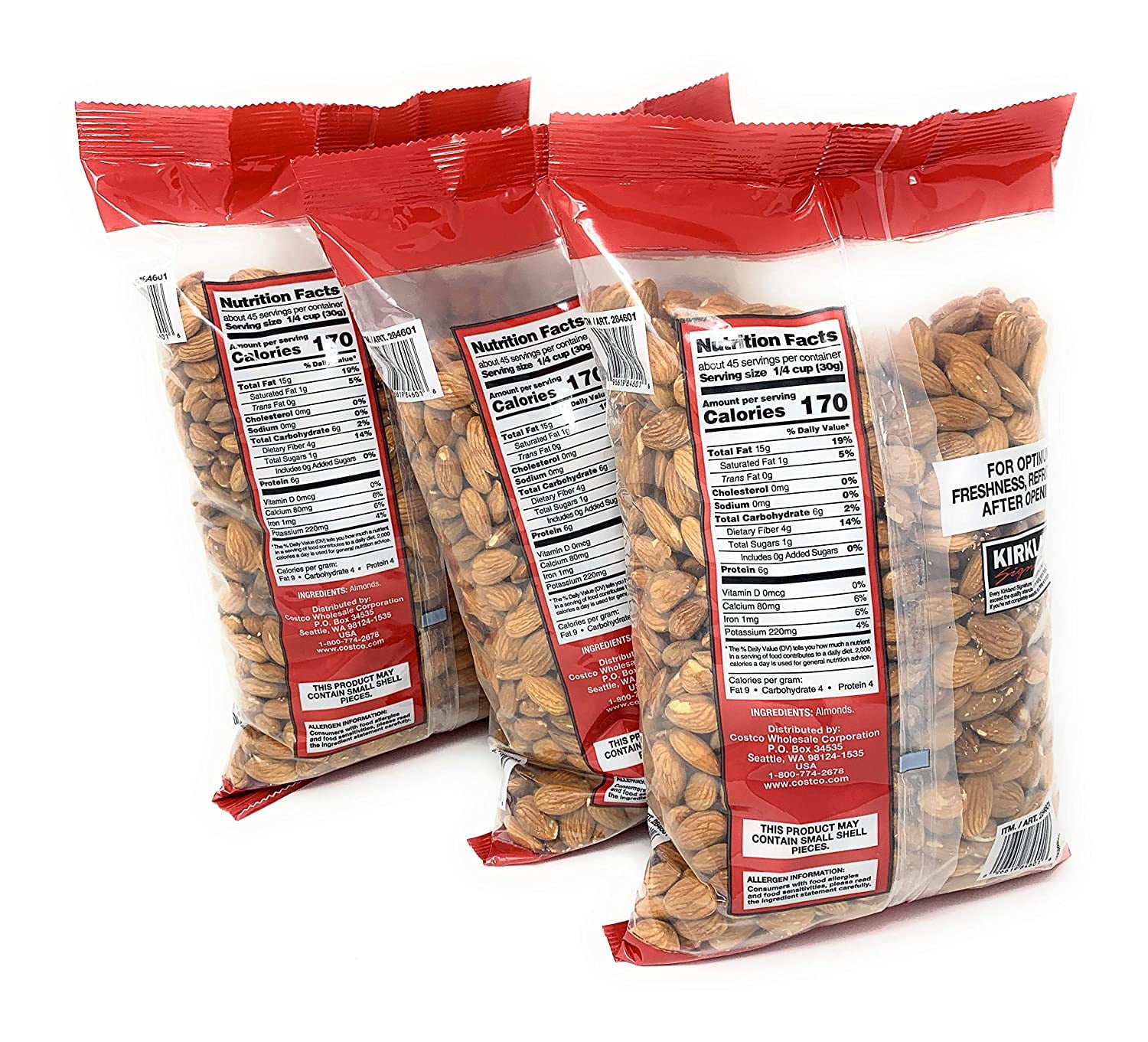 Supreme Whole Almonds, 3 Pack (3 Pounds)