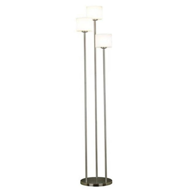 Kenroy Home 21377BS Matrielle 3 Light Torchiere- Brushed Steel Finish
