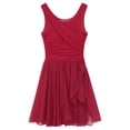 thumbnail image 5 of inhzoy Women's Lyrical Dance Dress Chiffon Asymmetric Skirted Leotard Modern Dresses Red XS, 5 of 7