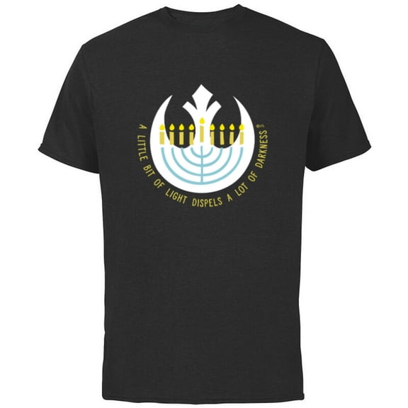 Star Wars Hanukkah Menorah Rebel Alliance A Little Light - Short Sleeve Cotton T-Shirt for Adults - Customized-Black