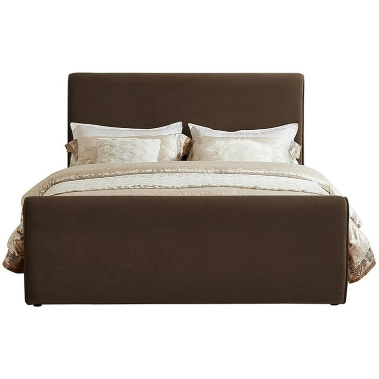 Brown crushed velvet bed discount