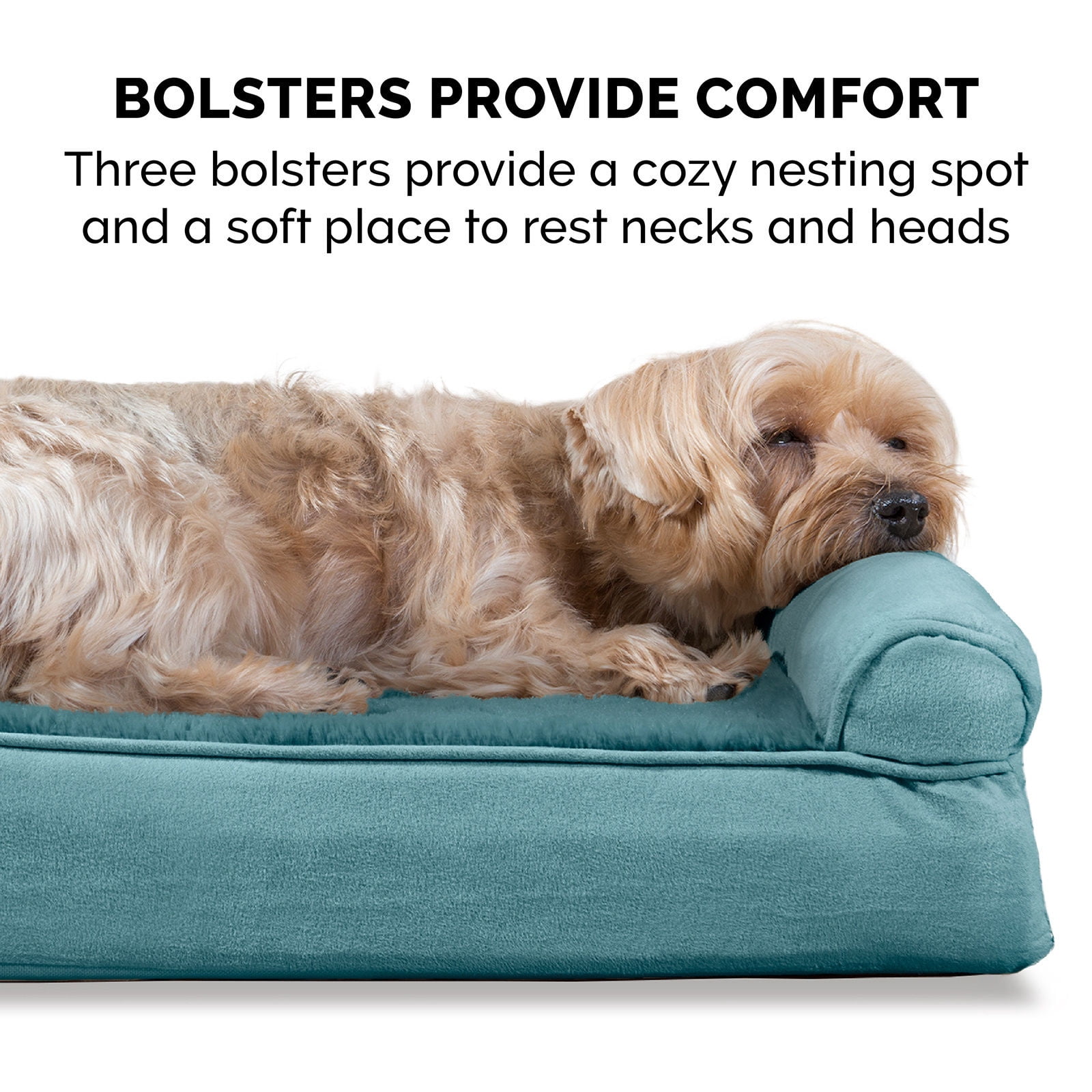 FurHaven Plush & Suede Orthopedic Sofa Pet Bed, Deep Pool, Jumbo, 1 Count
