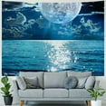 thumbnail image 4 of PRATYUS  Moon Over Ocean Tapestry, Night Sky Tapestry Wall Hanging, 3D Fantasy Psychedelic Watercolor Tapestry Wall Art for Bedroom Living Room Dorm Home Decor Painting, 4 of 6