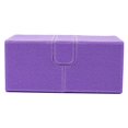 thumbnail image 2 of 3 en 1 caja de cubierta de comercial para almacenamiento de 200 s 7,95x4,53x3,54 pulgadas Premium profesional multifunción protección de costura hecha a mano Púrpura Hugo Estuche de baraja de cartas coleccionables, 2 of 5
