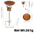 thumbnail image 3 of 2-in-1 Metal Bird Bath & Feeder with Ground Stake, Weatherproof Garden Bird Waterer and Seeds Dispenser for Outdoor Courtyard, 3 of 8