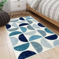 thumbnail image 3 of Bailu Bohemian Style Bedroom Rug 3x5 Soft Slim Kids Room Rug, Modern Washable Distressed Kids Rug Dining Room Kids Classroom Office Mulit Blue, 3 of 7
