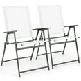 thumbnail image 1 of Costway 2 PCS Patio Folding Portable Dining Chairs Metal Frame Armrests Outdoor White, 1 of 7